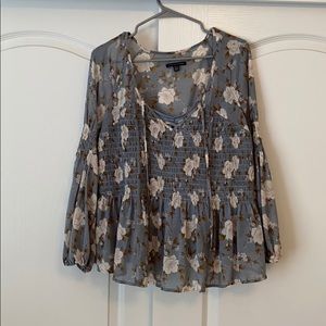 floral long sleeve American Eagle blouse, size M